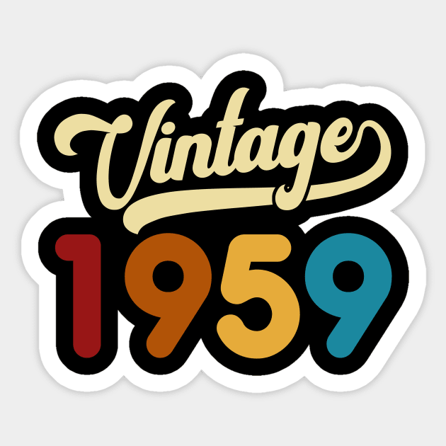 1959 Vintage Gift 61st Birthday Retro Style Sticker by Kimko